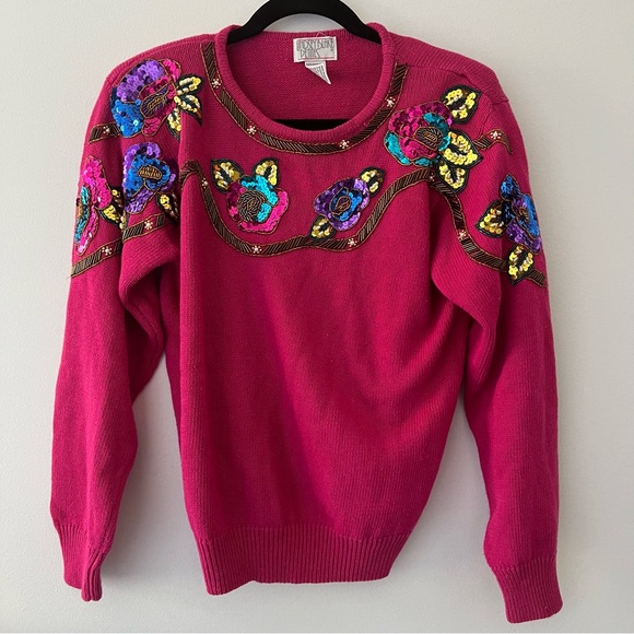VTG Lindsey Blake sweater with sequins - Picture 1 of 6